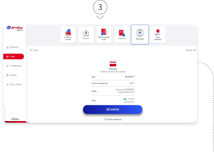 Recargas A Celular Desde Tu Banca Virtual Banco Av Villas 2114