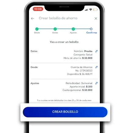 Crea y administra Bolsillos de Ahorro PASO 6